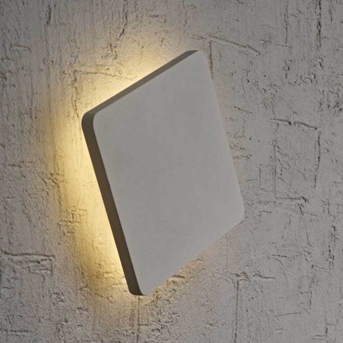 Aplique de pared o techo LED cuadrado 18cm plata