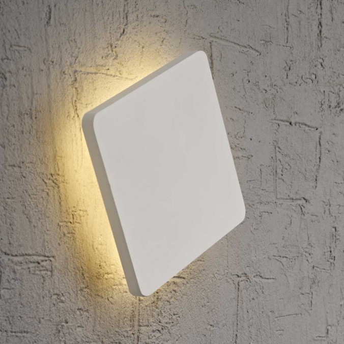 Aplique de pared o techo LED cuadrado 18cm blanco