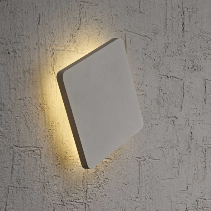 Aplique de pared o techo LED cuadrado 13cm plata