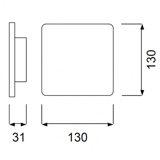 Aplique de pared o techo LED cuadrado 13cm plata