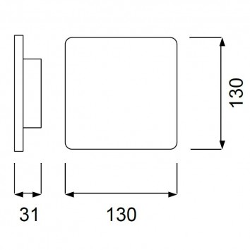 Aplique de pared o techo LED cuadrado 13cm blanco 2