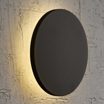 Aplique de pared o techo LED redondo 30cm negro