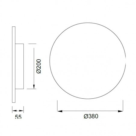 Aplique de pared o techo LED redondo 38cm blanco
