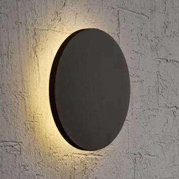 Aplique de pared o techo LED redondo 27cm negro
