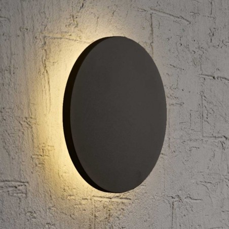 Aplique de pared o techo LED redondo 27cm negro