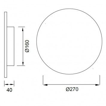Aplique de pared o techo LED redondo 27cm plata 2