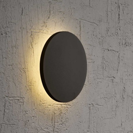 Aplique de pared o techo LED redondo 18cm negro