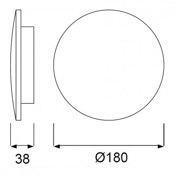 Aplique de pared o techo LED redondo 18cm negro 2