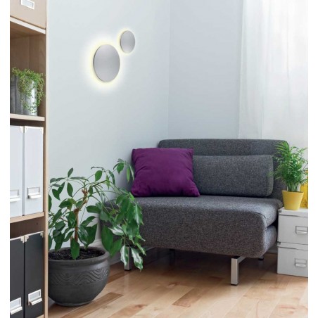 Aplique de pared o techo LED redondo 18cm plata