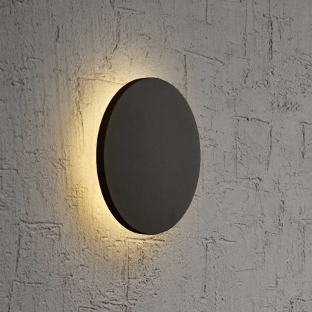 Aplique de pared o techo LED redondo 13cm negro