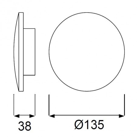 Aplique de pared o techo LED redondo 13cm negro