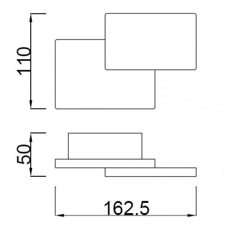 Aplique de pared diseño rectangular LED 5W