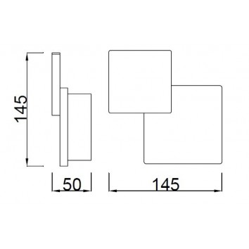 Aplique de pared diseño cuadrado LED 5W 2