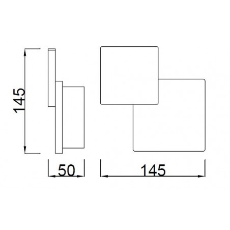 Aplique de pared diseño cuadrado LED 5W