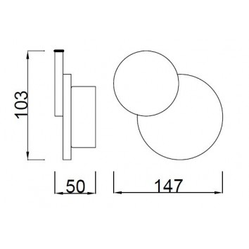 Aplique de pared diseño circulos LED 5W 2