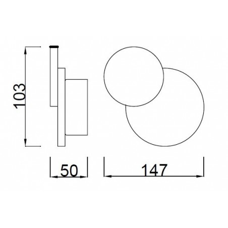 Aplique de pared diseño circulos LED 5W