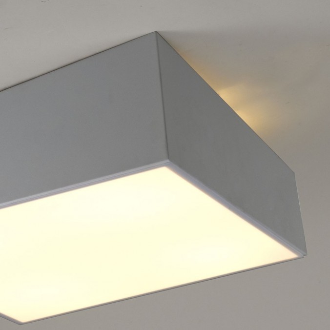 Plafón de techo asimétrico cuadrado plata 45cm