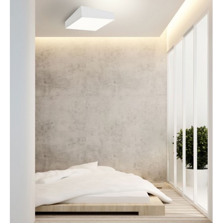 Plafón de techo asimétrico cuadrado blanco 45cm