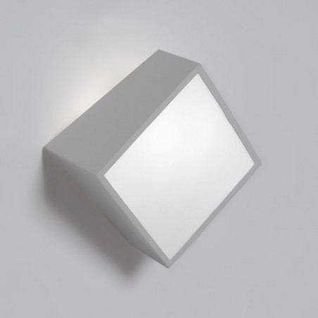 Aplique de pared asimétrico cuadrado plata