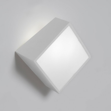 Aplique de pared asimétrico cuadrado blanco