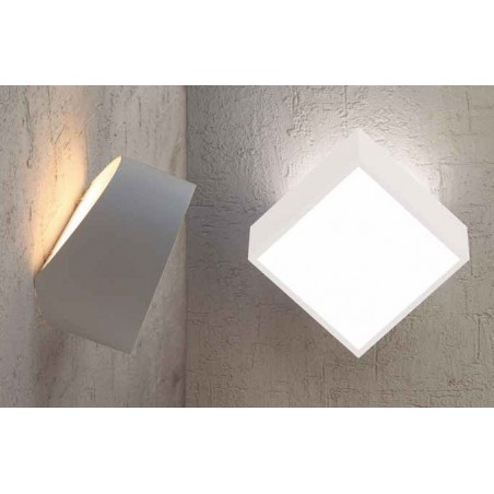 Aplique de pared asimétrico cuadrado blanco