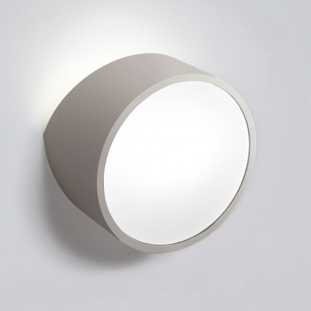 Aplique de pared asimétrico redondo plata