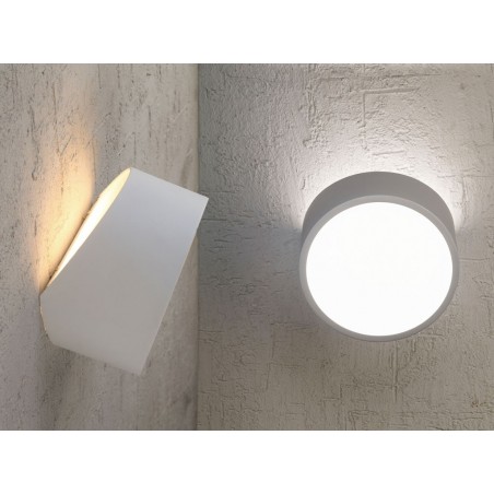 Aplique de pared asimétrico redondo plata