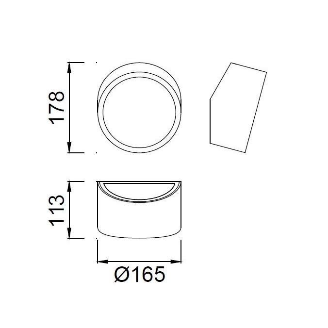 Aplique de pared asimétrico redondo plata