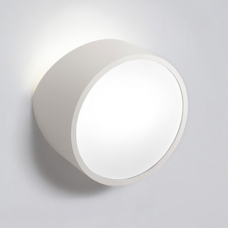 Aplique de pared asimétrico redondo blanco