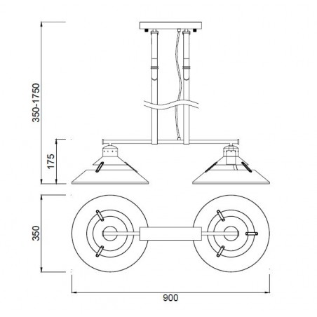 Lámpara techo PAOLA 6 luces