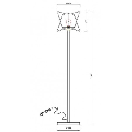 Lámpara de pie exterior 178cm serie Polinesia