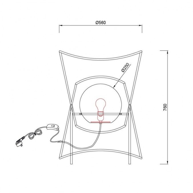 Lámpara de pie exterior 76cm serie Polinesia