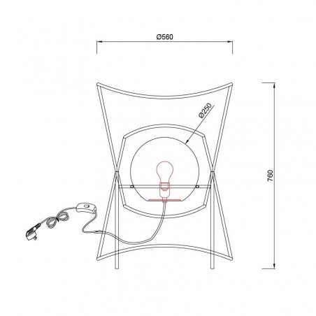 Lámpara de pie exterior 76cm serie Polinesia