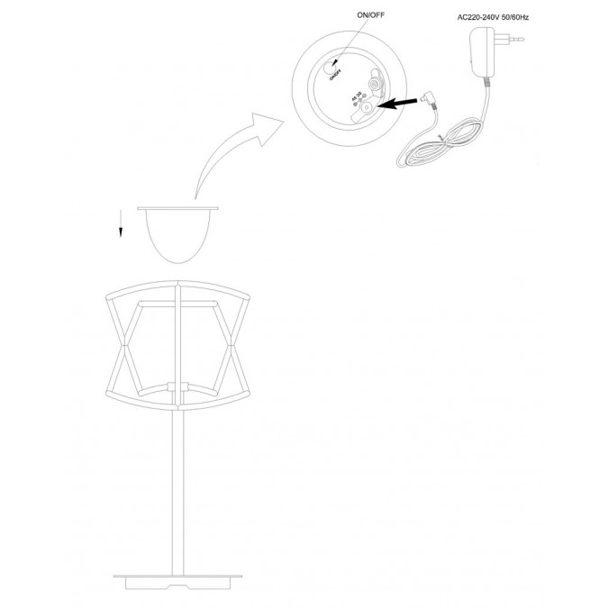 Lámpara de mesa recargable serie Polinesia LED 2W
