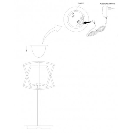 Lámpara de mesa recargable serie Polinesia LED 2W
