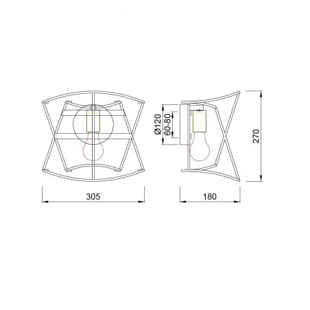 Lámpara aplique de pared serie Polinesia IP44