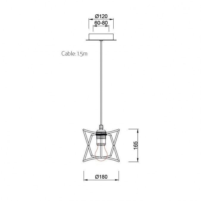 Lámpara de techo 18cm serie Polinesia IP44