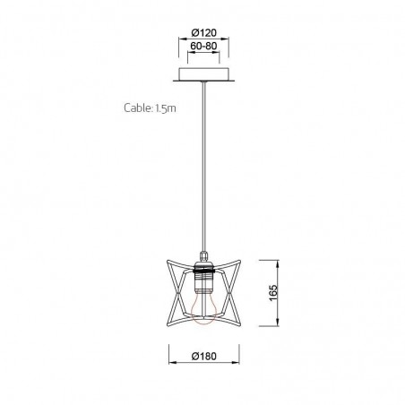 Lámpara de techo 18cm serie Polinesia IP44