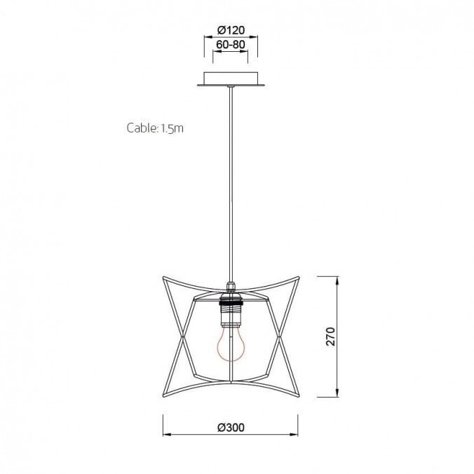 Lámpara de techo 30cm serie Polinesia IP44