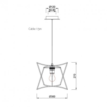 Lámpara de techo 30cm serie Polinesia IP44