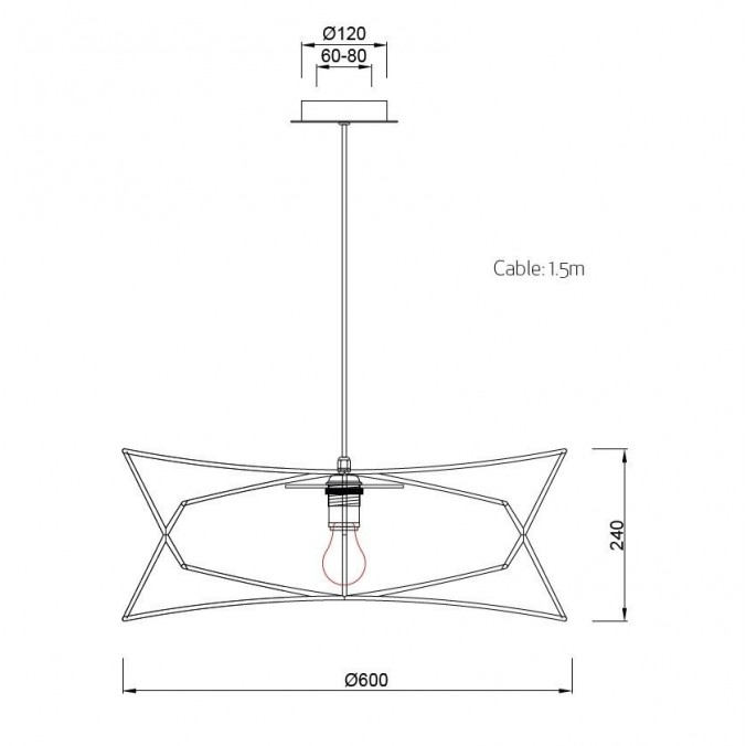 Lámpara de techo 60cm serie Polinesia IP44 Lámpara de techo 60cm serie Polinesia IP44