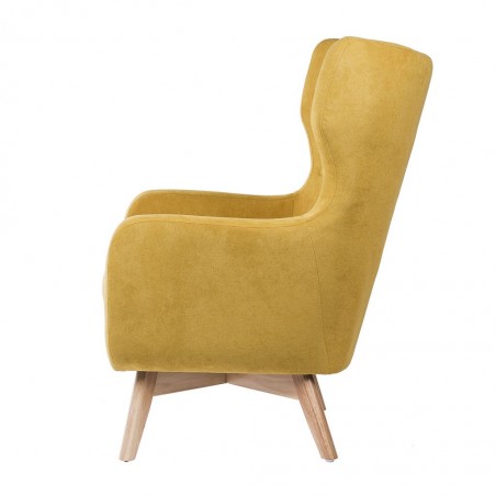 Sillón orejeras estilo vintage mostaza  75x83x103h