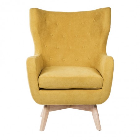 Sillón orejeras estilo vintage mostaza  75x83x103h