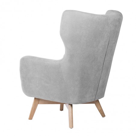 Sillón orejeras estilo vintage gris claro 75x83x103h