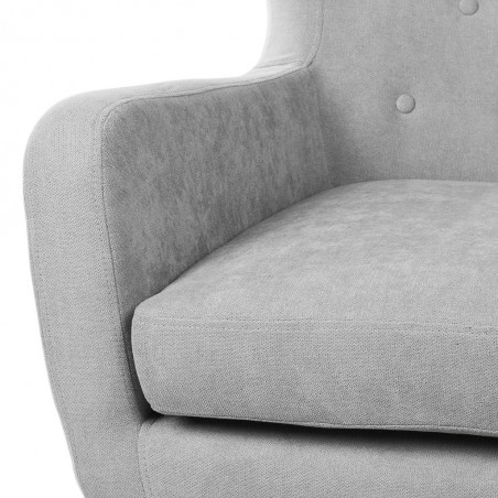 Sillón orejeras estilo vintage gris claro 75x83x103h