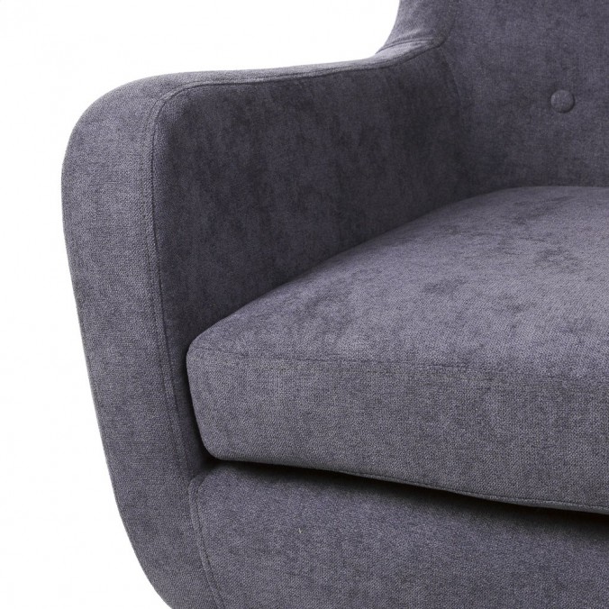 Sillón orejeras estilo vintage gris oscuro 75x83x103h