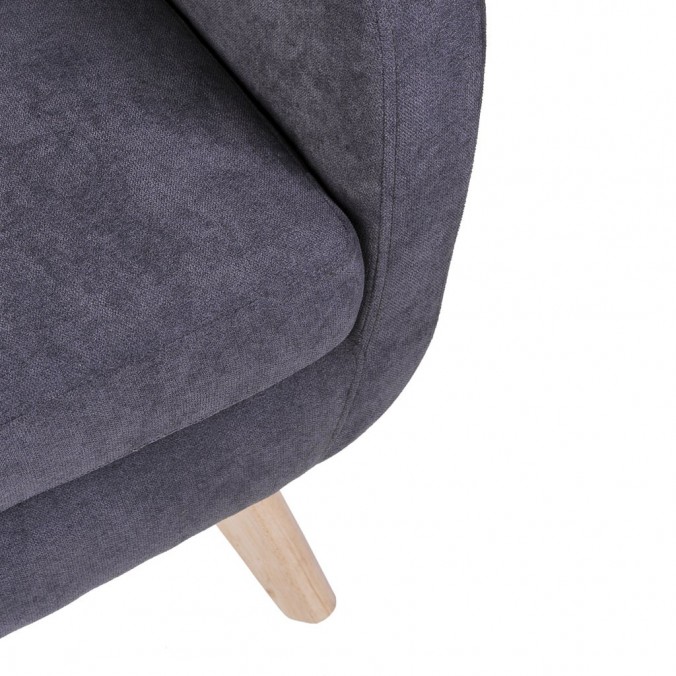 Sillón orejeras estilo vintage gris oscuro 75x83x103h