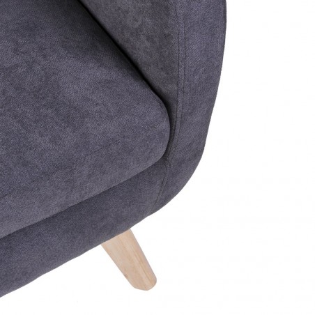 Sillón orejeras estilo vintage gris oscuro 75x83x103h