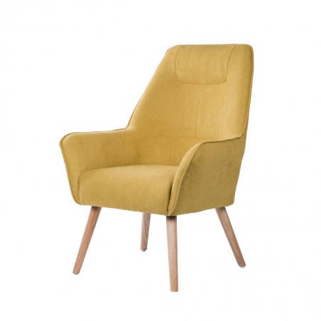 Butaca estilo nórdico color mostaza  78x74x103h