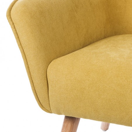 Butaca estilo nórdico color mostaza  78x74x103h